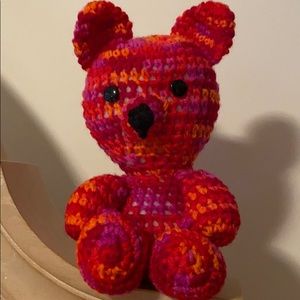 Hand knitted teddy bear